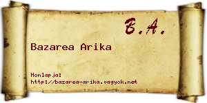 Bazarea Arika névjegykártya